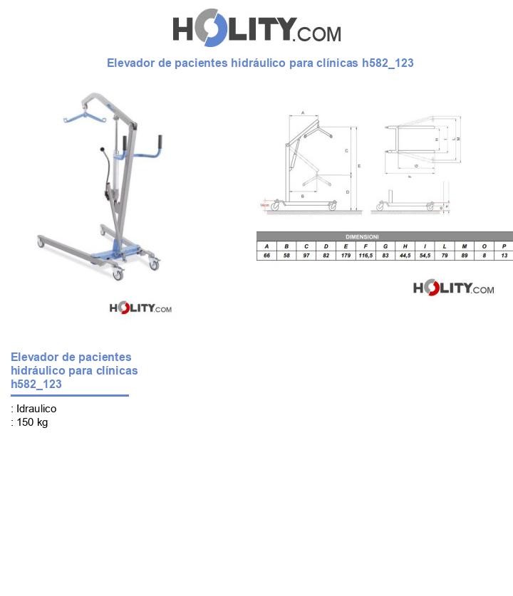 Elevador de pacientes hidráulico para clÃnicas h582_123