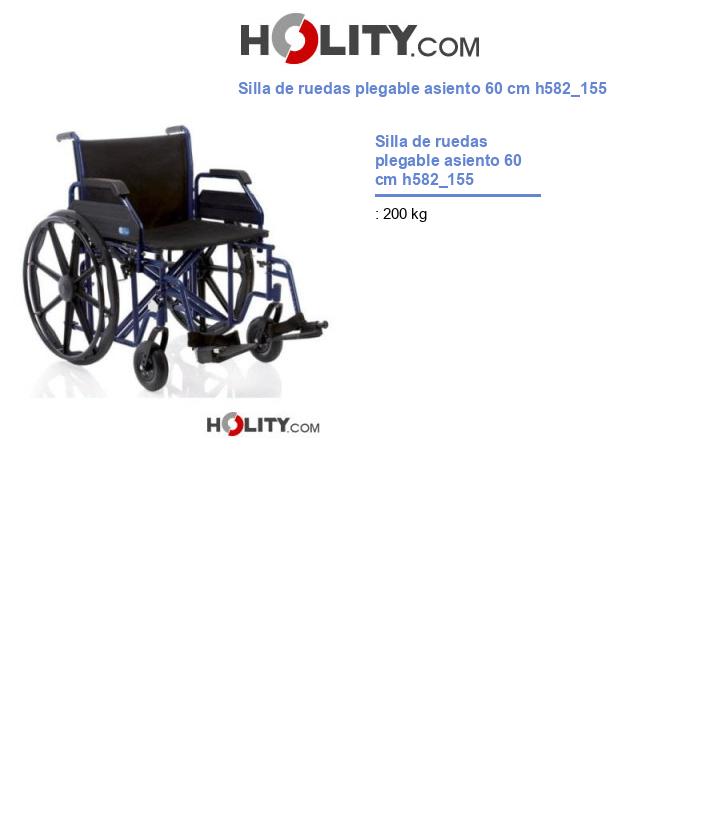 Silla de ruedas plegable asiento 60 cm h582_155