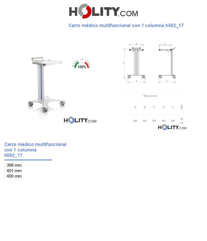 Carro médico multifuncional con 1 columna h582_17