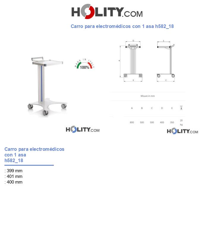 Carro para electromédicos con 1 asa h582_18