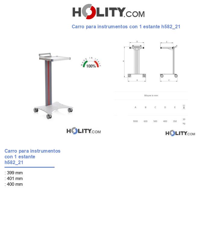 Carro para instrumentos con 1 estante h582_21