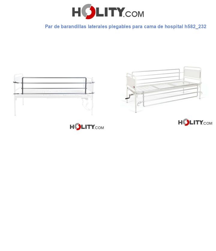 Par de barandillas laterales plegables para cama de hospital h582_232