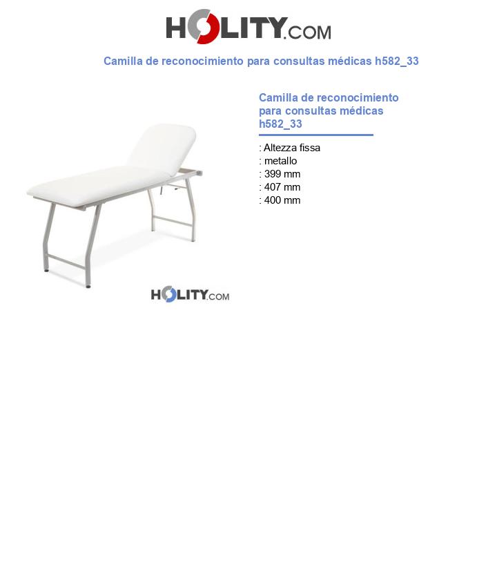 Camilla de reconocimiento para consultas médicas h582_33