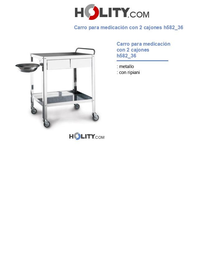 Carro para medicación con 2 cajones h582_36