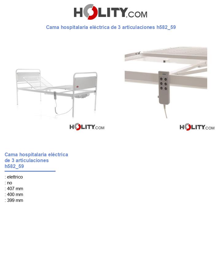 Cama hospitalaria eléctrica de 3 articulaciones h582_59