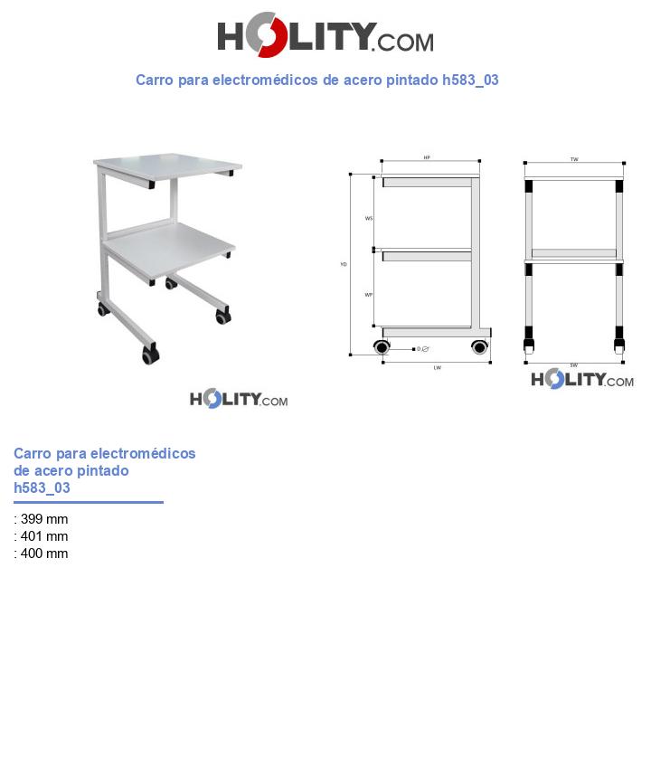 Carro para electromédicos de acero pintado h583_03