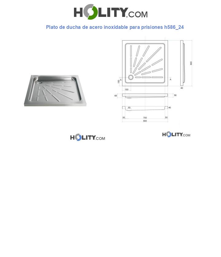 Plato de ducha de acero inoxidable para prisiones h586_24