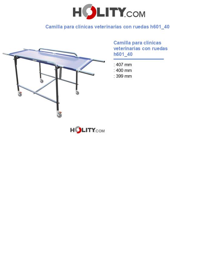 Camilla para clínicas veterinarias con ruedas h601_40