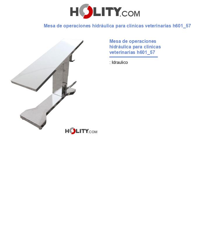 Mesa de operaciones hidráulica para clínicas veterinarias h601_57