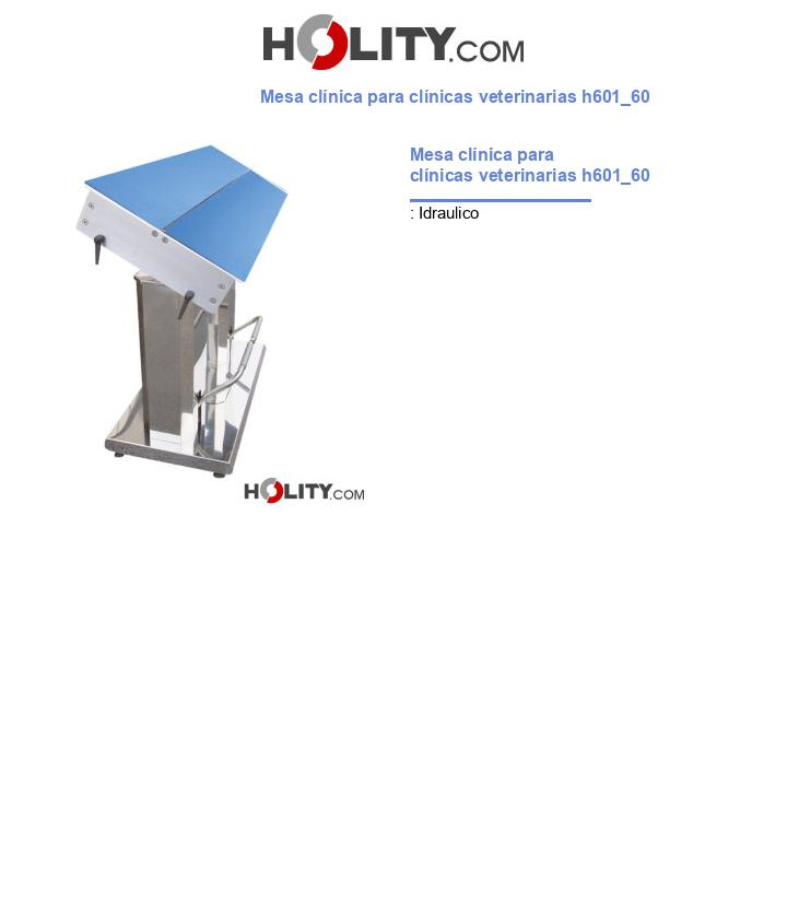 Mesa clínica para clínicas veterinarias h601_60