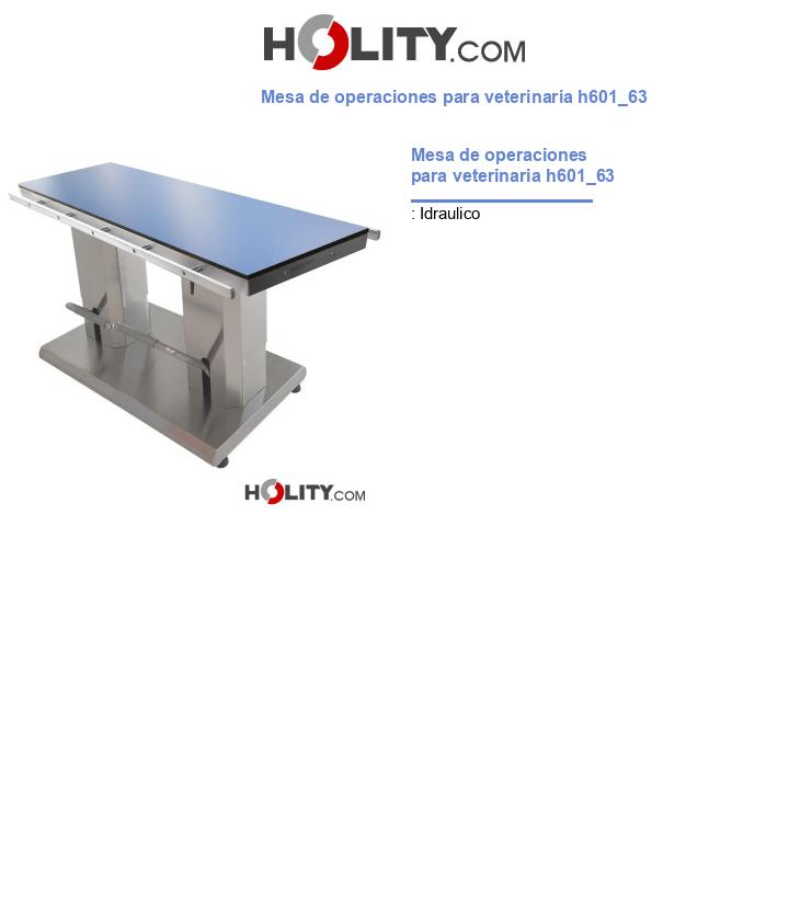 Mesa de operaciones para veterinaria h601_63