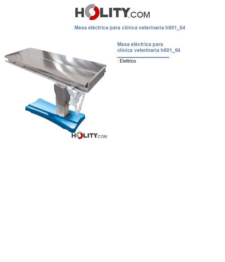 Mesa eléctrica para clínica veterinaria h601_64