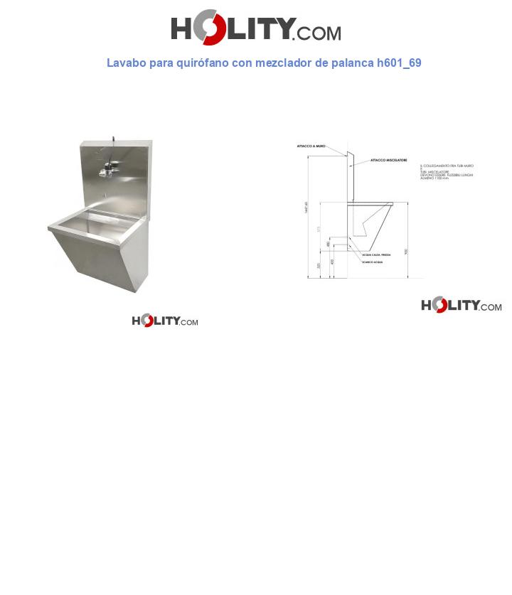 Lavabo para quirófano con mezclador de palanca h601_69