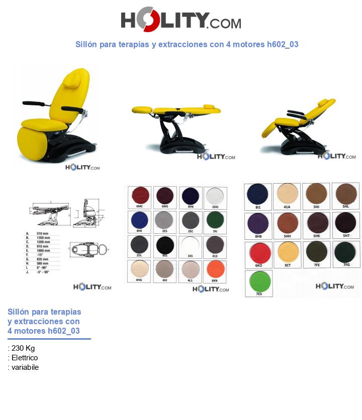 Sillón para terapias y extracciones con 4 motores h602_03