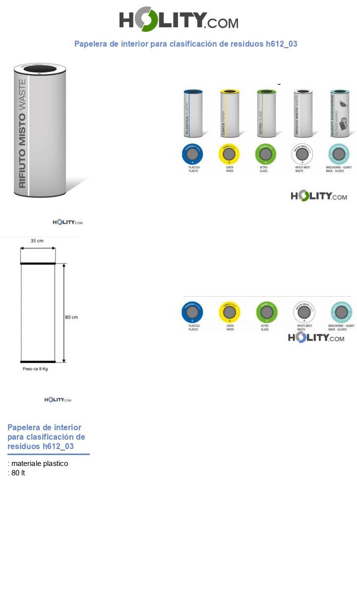 Papelera de interior para clasificación de residuos h612_03