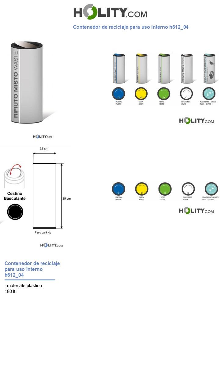 Contenedor de reciclaje para uso interno h612_04