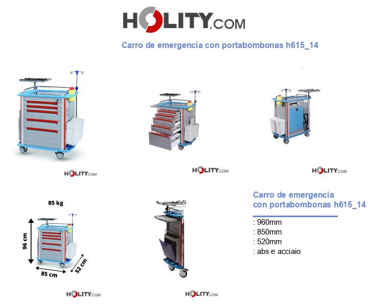Carro de emergencia con portabombonas h615_14