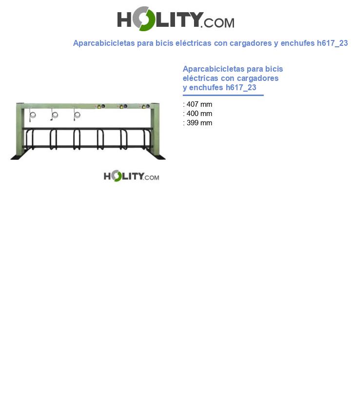 Aparcabicicletas para bicis eléctricas con cargadores y enchufes h617_23