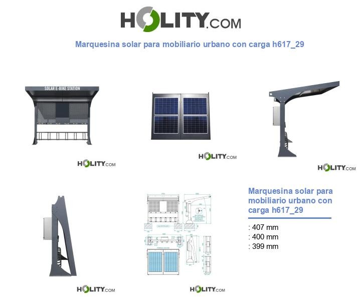 Marquesina solar para mobiliario urbano con carga h617_29
