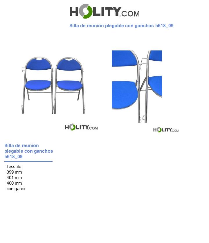 Silla de reunión plegable con ganchos h618_09