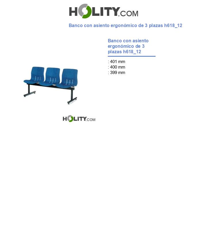 Banco con asiento ergonómico de 3 plazas h618_12