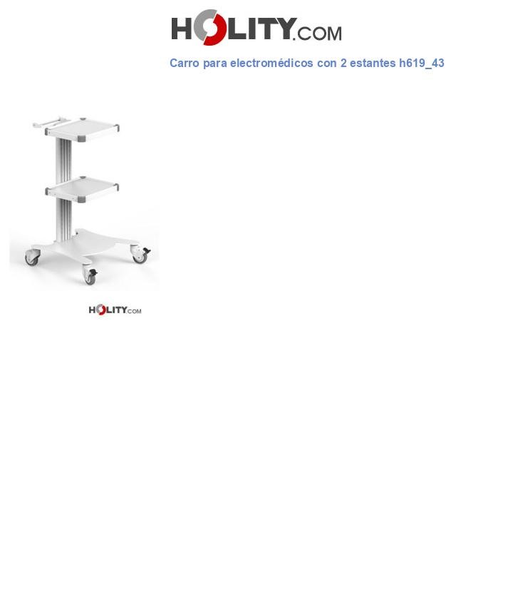 Carro para electromédicos con 2 estantes h619_43