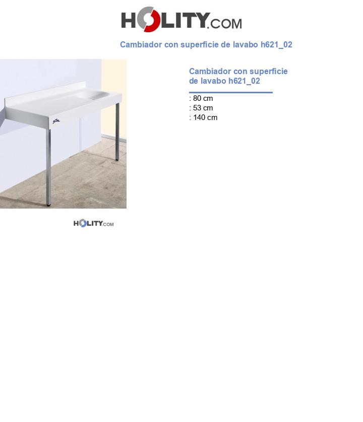 Cambiador con superficie de lavabo h621_02