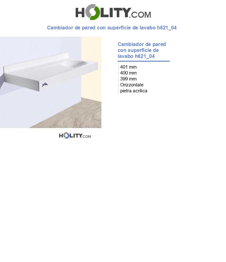 Cambiador de pared con superficie de lavabo h621_04