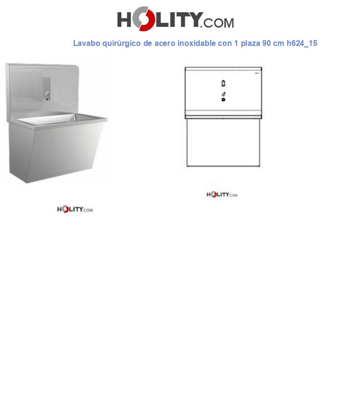 Lavabo quirúrgico de acero inoxidable con 1 plaza 90 cm h624_15