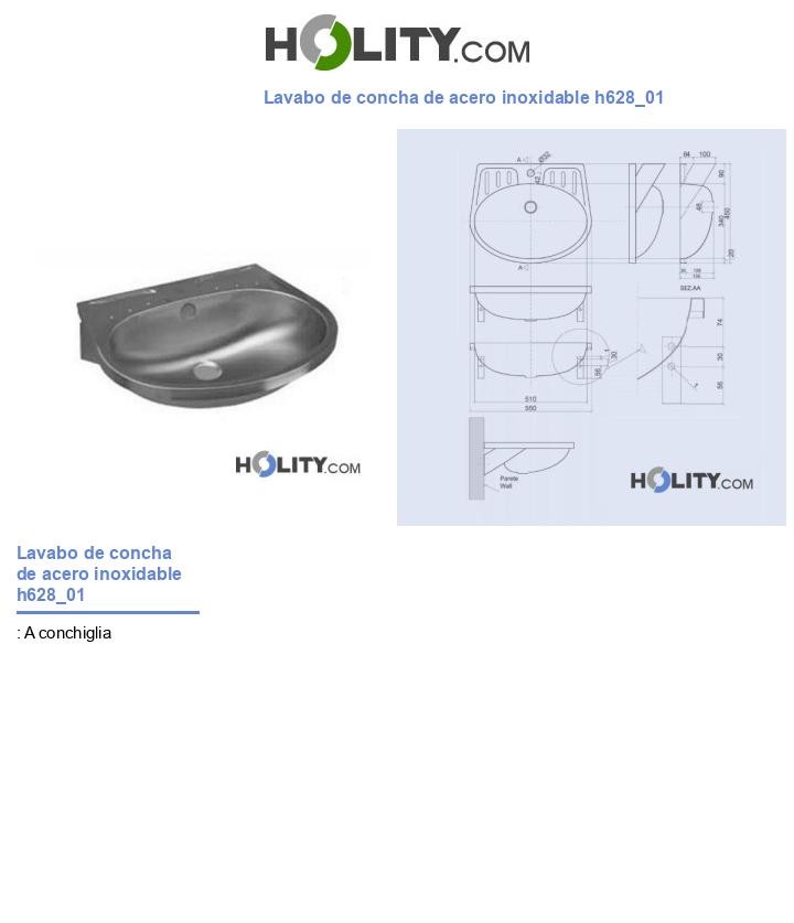 Lavabo de concha de acero inoxidable h628_01