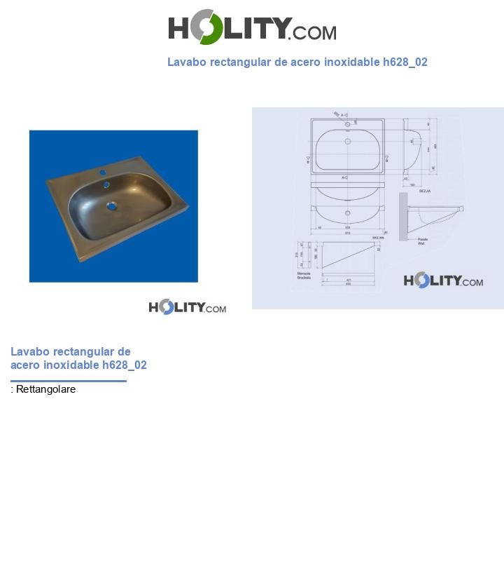 Lavabo rectangular de acero inoxidable h628_02