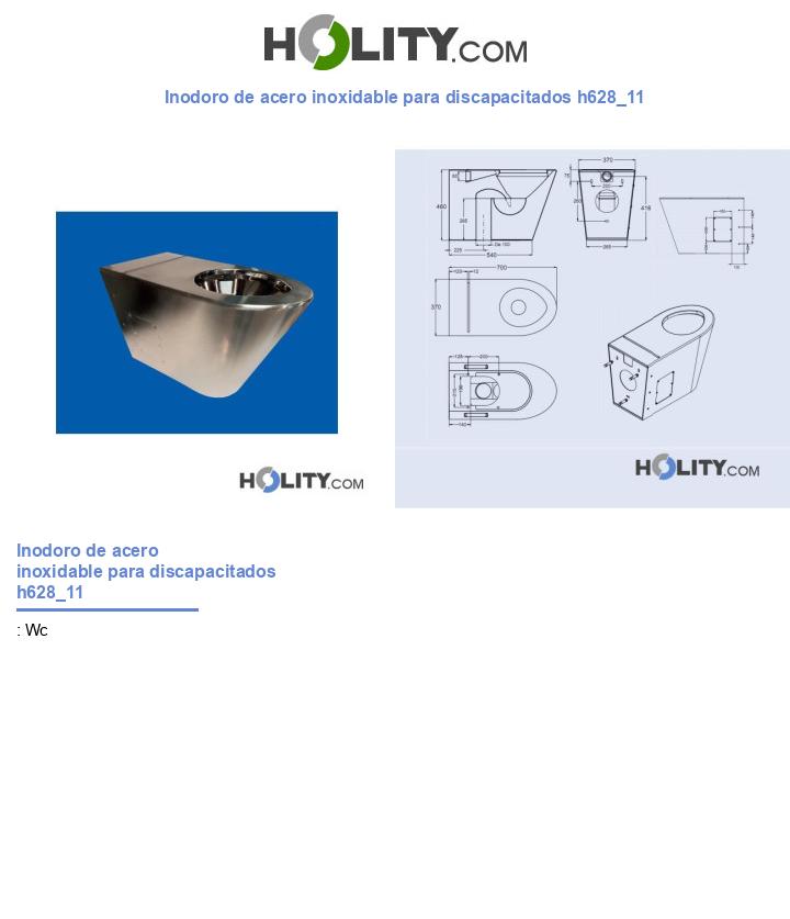 Inodoro de acero inoxidable para discapacitados h628_11