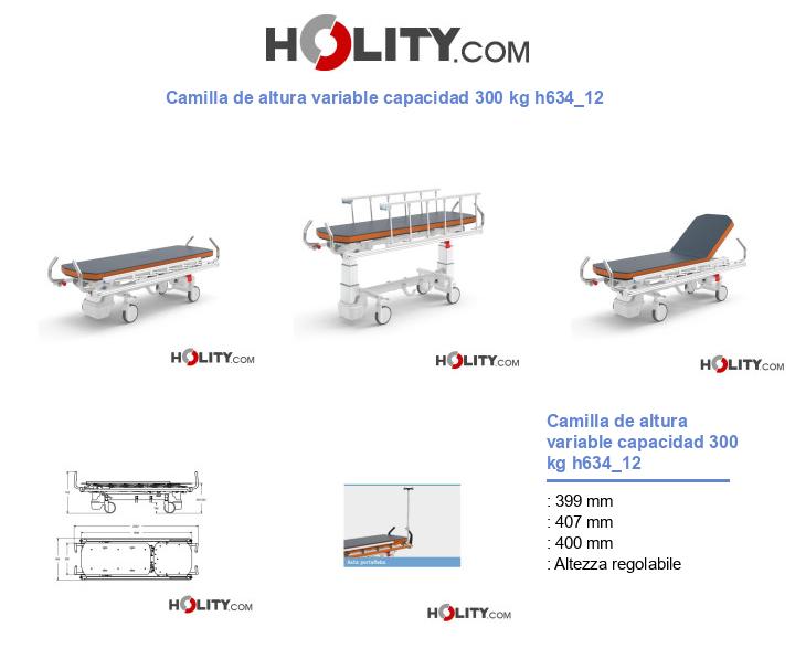 Camilla de altura variable capacidad 300 kg h634_12