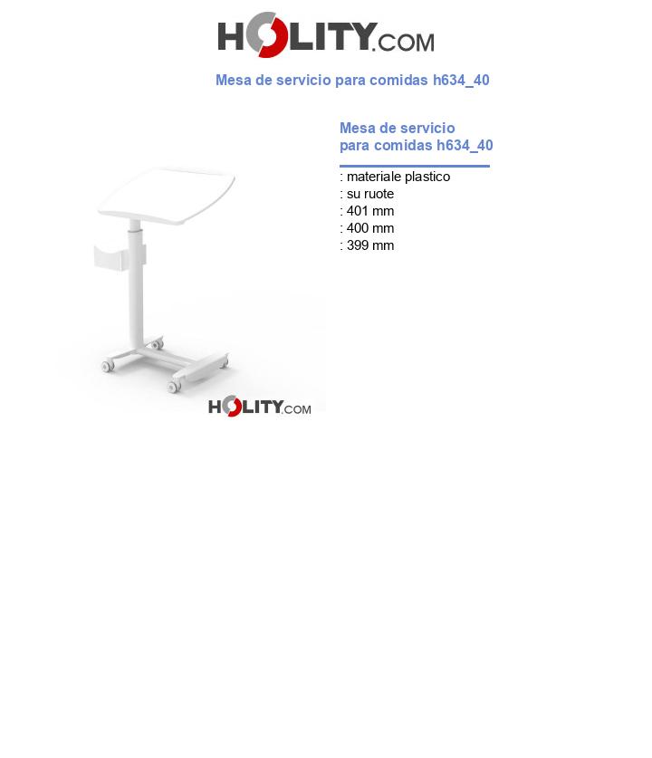 Mesa de servicio para comidas h634_40