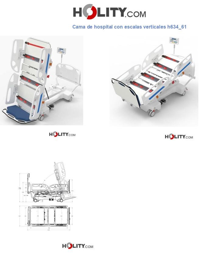 Cama de hospital con escalas verticales h634_61