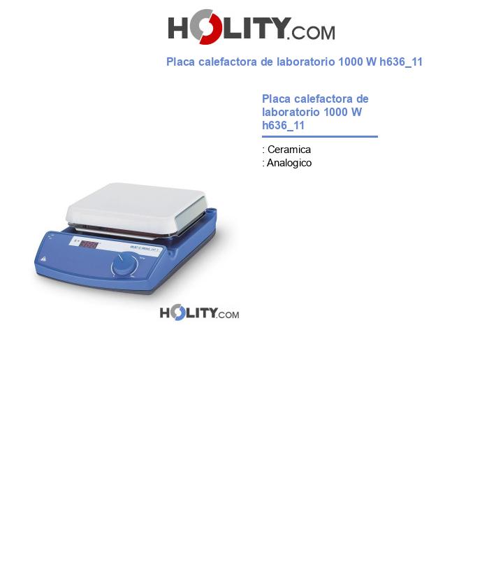 Placa calefactora de laboratorio 1000 W h636_11