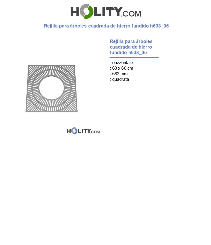 Rejilla para árboles cuadrada de hierro fundido h638_05