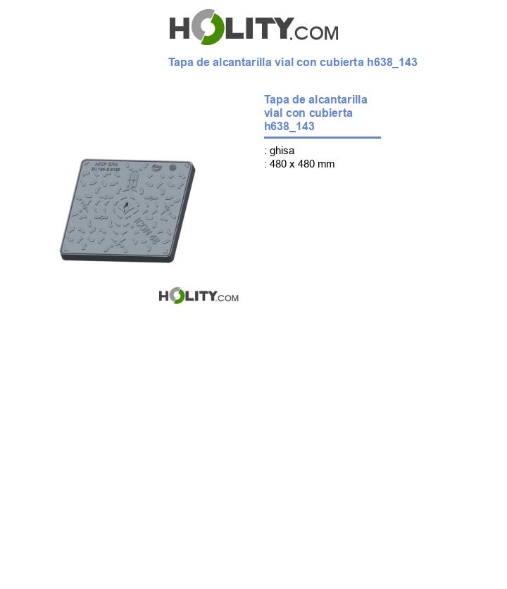 Tapa de alcantarilla vial con cubierta h638_143