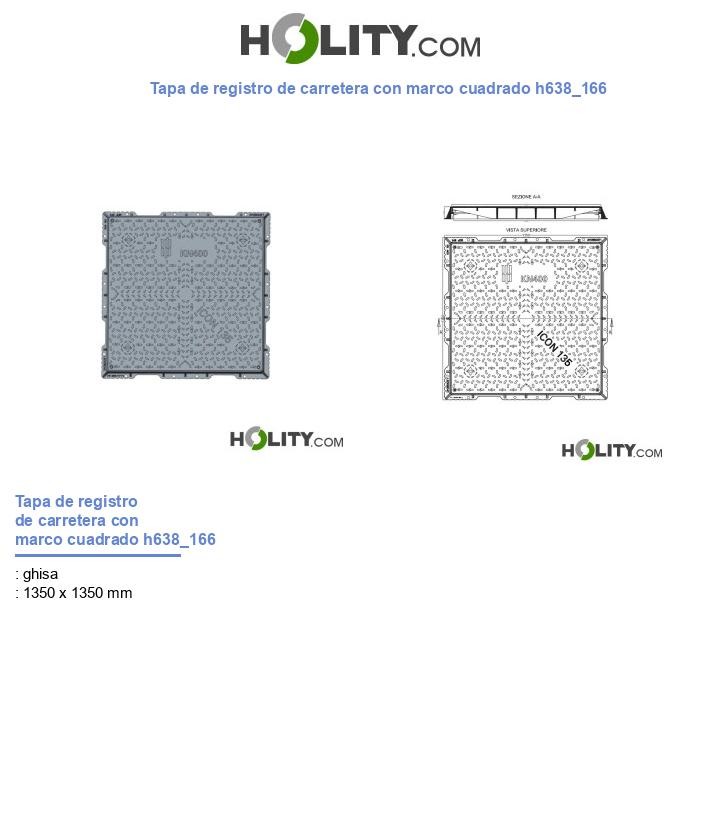 Tapa de registro de carretera con marco cuadrado h638_166