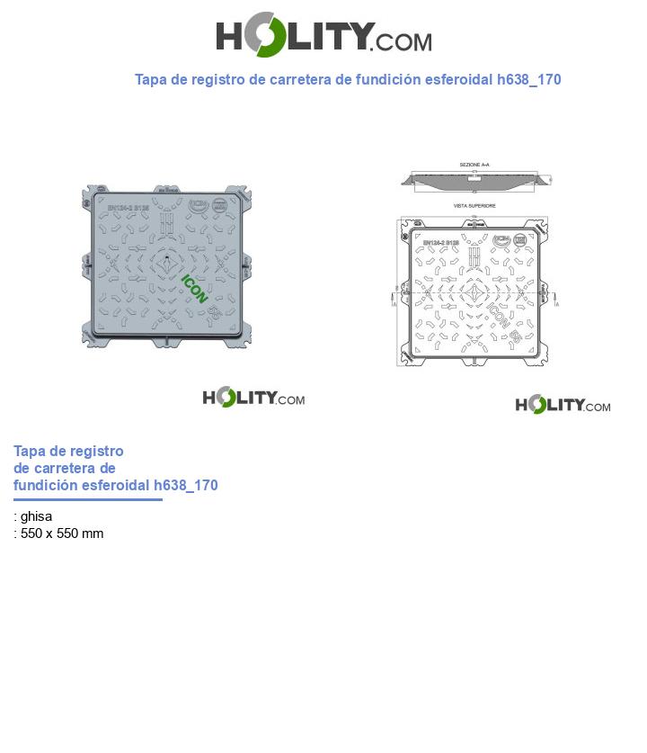 Tapa de registro de carretera de fundición esferoidal h638_170