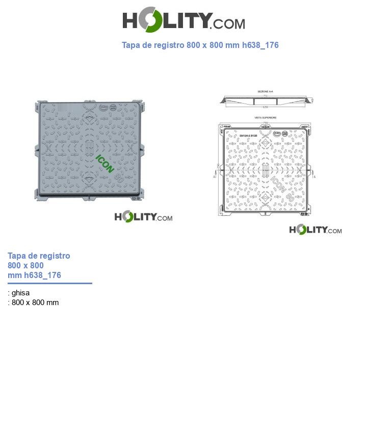Tapa de registro 800 x 800 mm h638_176