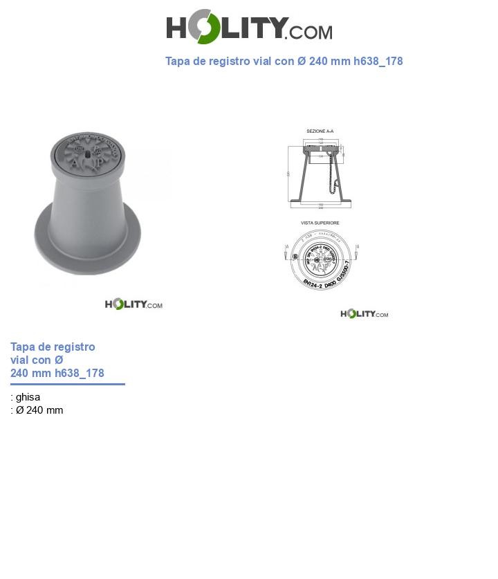 Tapa de registro vial con Ø 240 mm h638_178