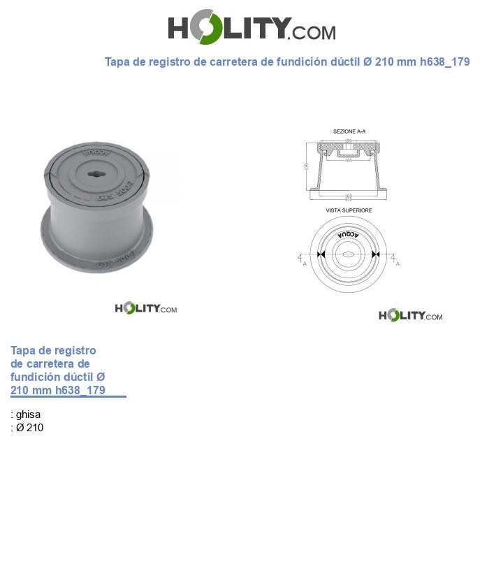 Tapa de registro de carretera de fundición dúctil Ø 210 mm h638_179