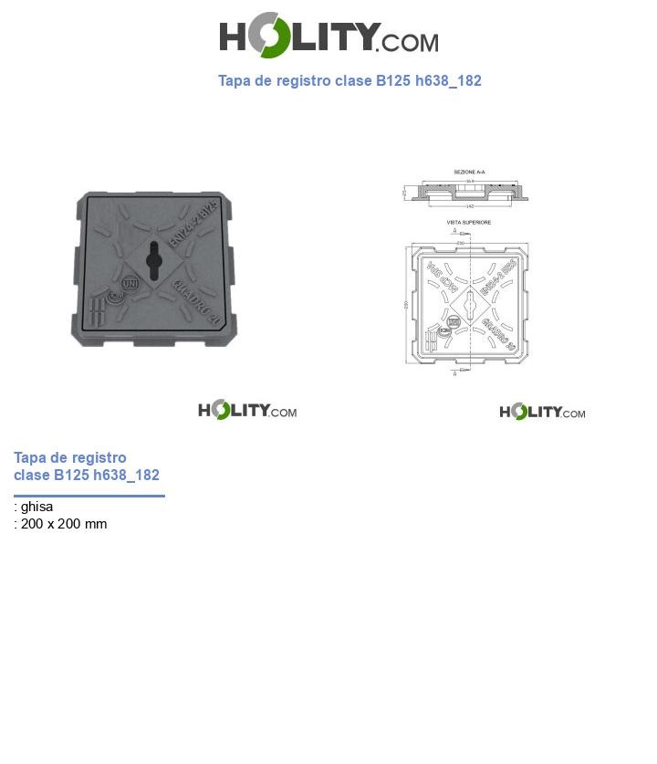 Tapa de registro clase B125 h638_182