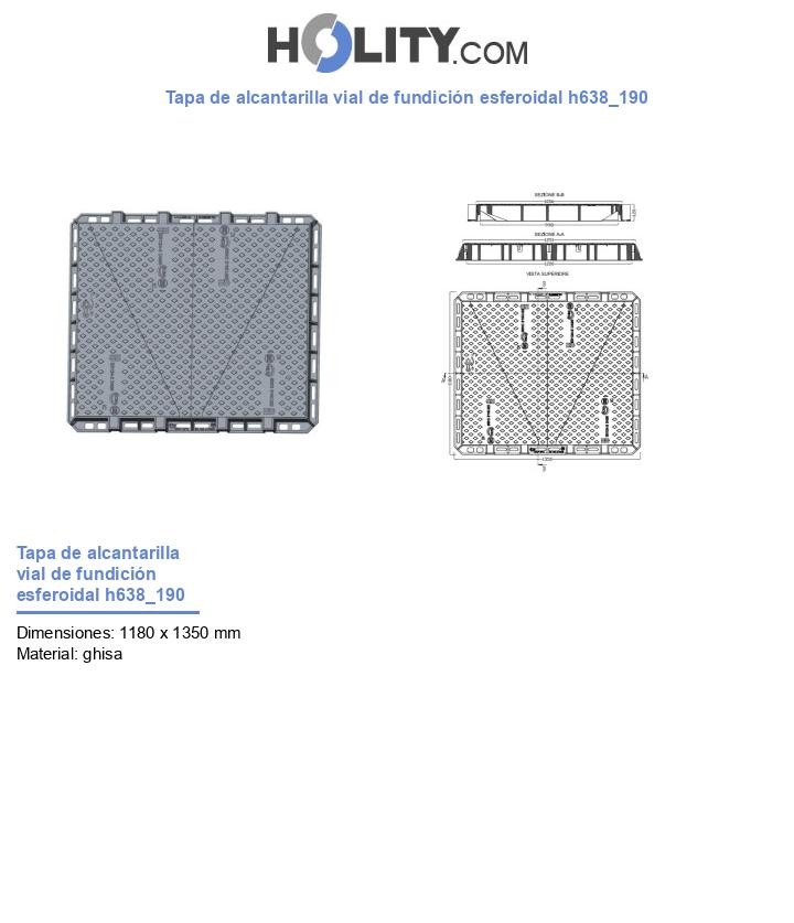 Tapa de alcantarilla vial de fundición esferoidal h638_190