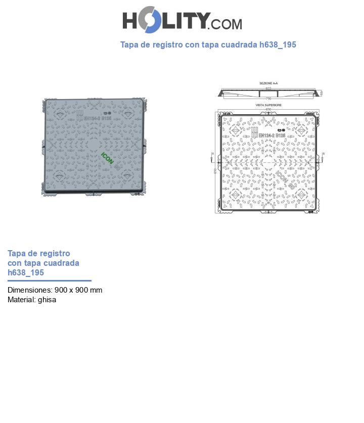 Tapa de registro con tapa cuadrada h638_195