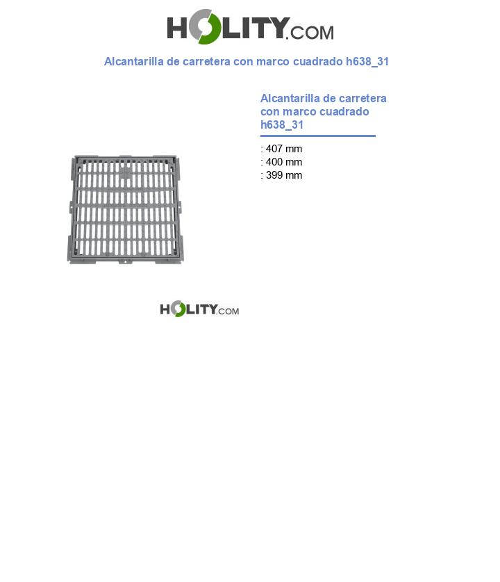 Alcantarilla de carretera con marco cuadrado h638_31