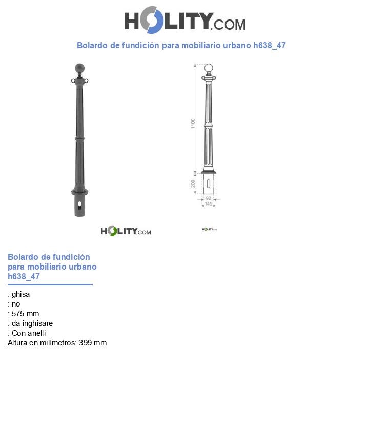 Bolardo de fundición para mobiliario urbano h638_47
