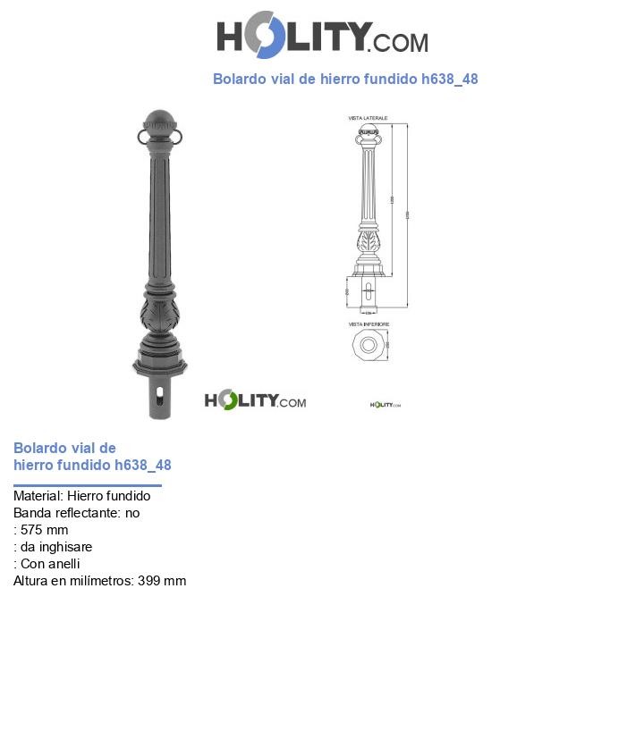 Bolardo vial de hierro fundido h638_48