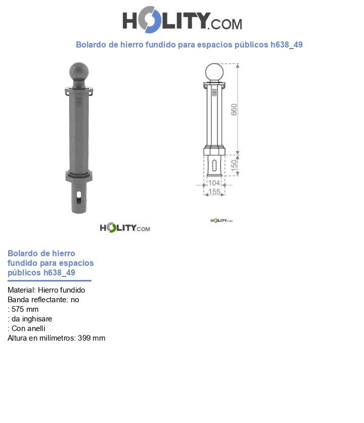Bolardo de hierro fundido para espacios públicos h638_49